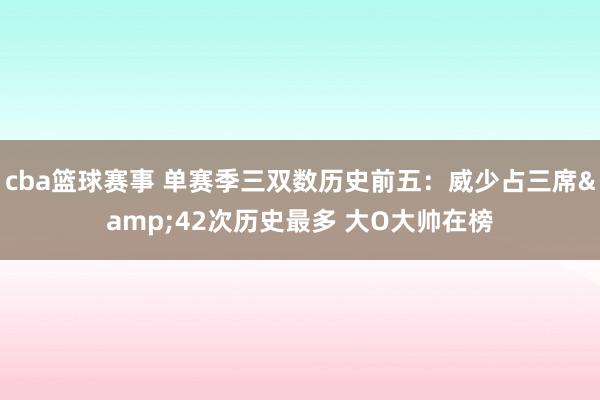 cba篮球赛事 单赛季三双数历史前五：威少占三席&42次历史最多 大O大帅在榜